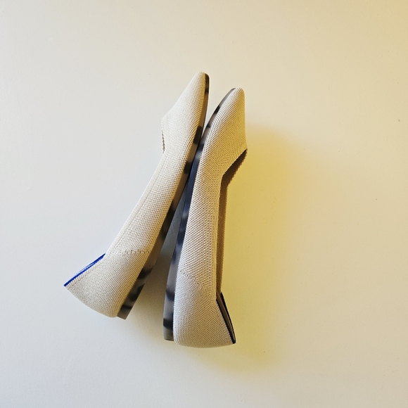 Rothy's The Point In Ecru Knit Pointed Toe Ballet Women's Slip Ons Flats Size 9 - Picture 6 of 16